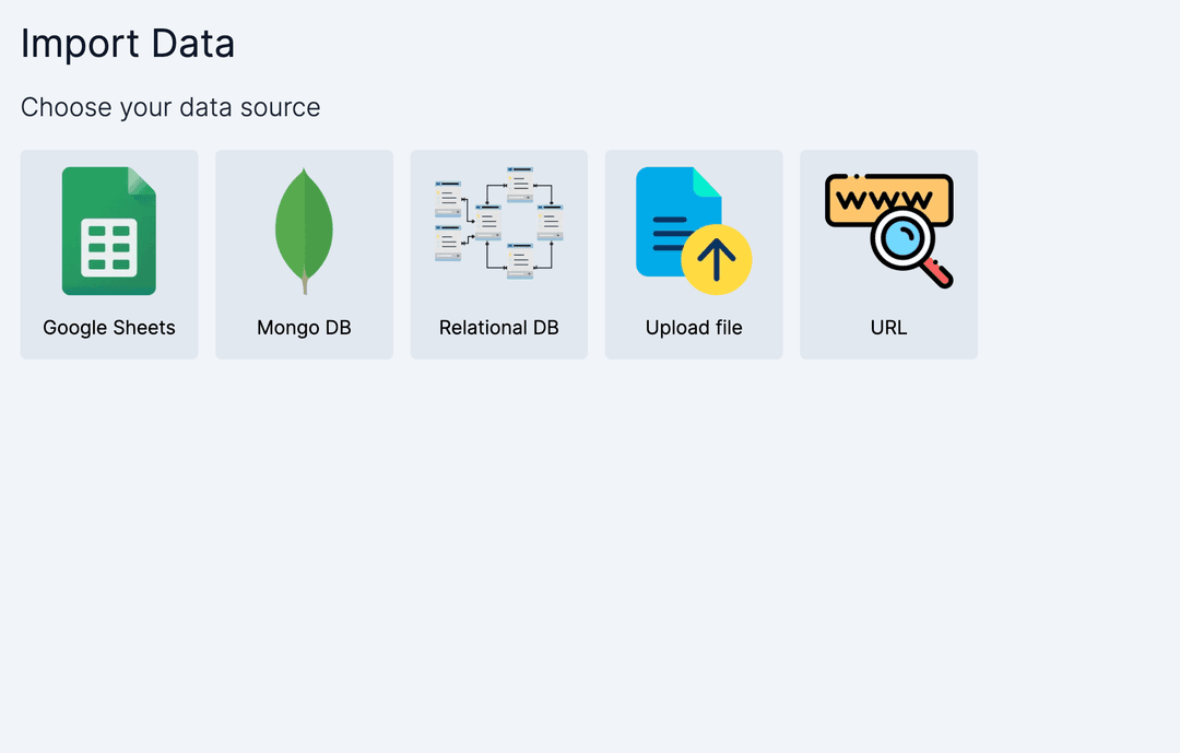 Data sources screenshot
